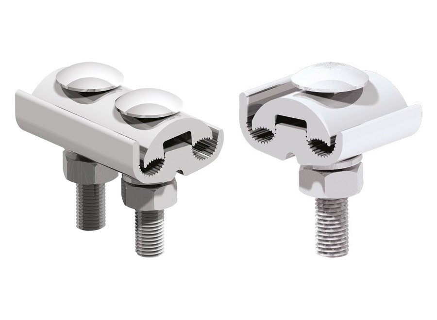 Grapa paralela de aluminio tipo FC de uno y dos tornillos